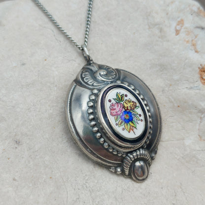 Antique Silver Biedermeier Revival Pendant circa 1910–1930
