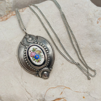 Antique Silver Biedermeier Revival Pendant circa 1910–1930