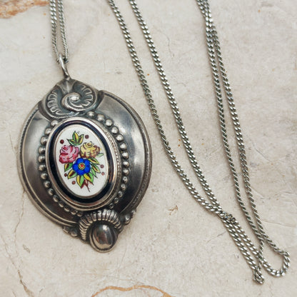 Antique Silver Biedermeier Revival Pendant circa 1910–1930