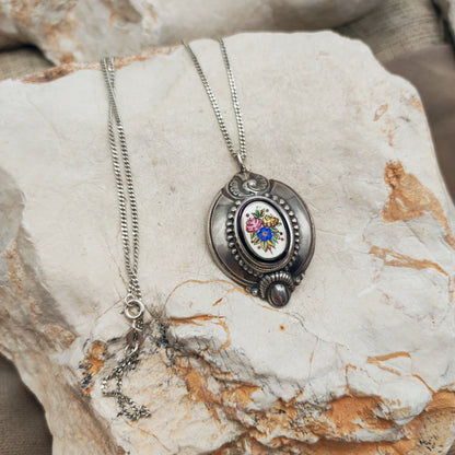 Antique Silver Biedermeier Revival Pendant circa 1910–1930