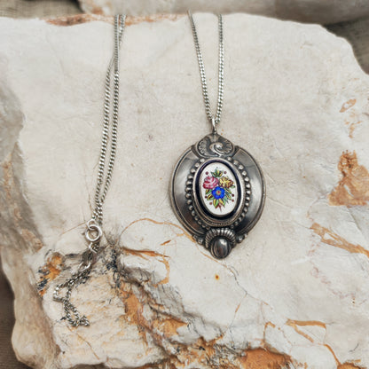 Antique Silver Biedermeier Revival Pendant circa 1910–1930