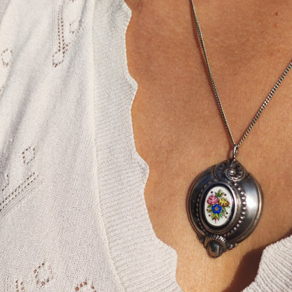 Antique Silver Biedermeier Revival Pendant circa 1910–1930