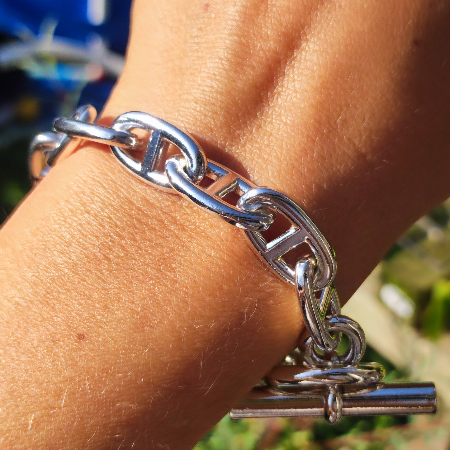 Vintage Hermès Chaîne d’Ancre Grand Modèle Sterling Silver Bracelet circa 1980