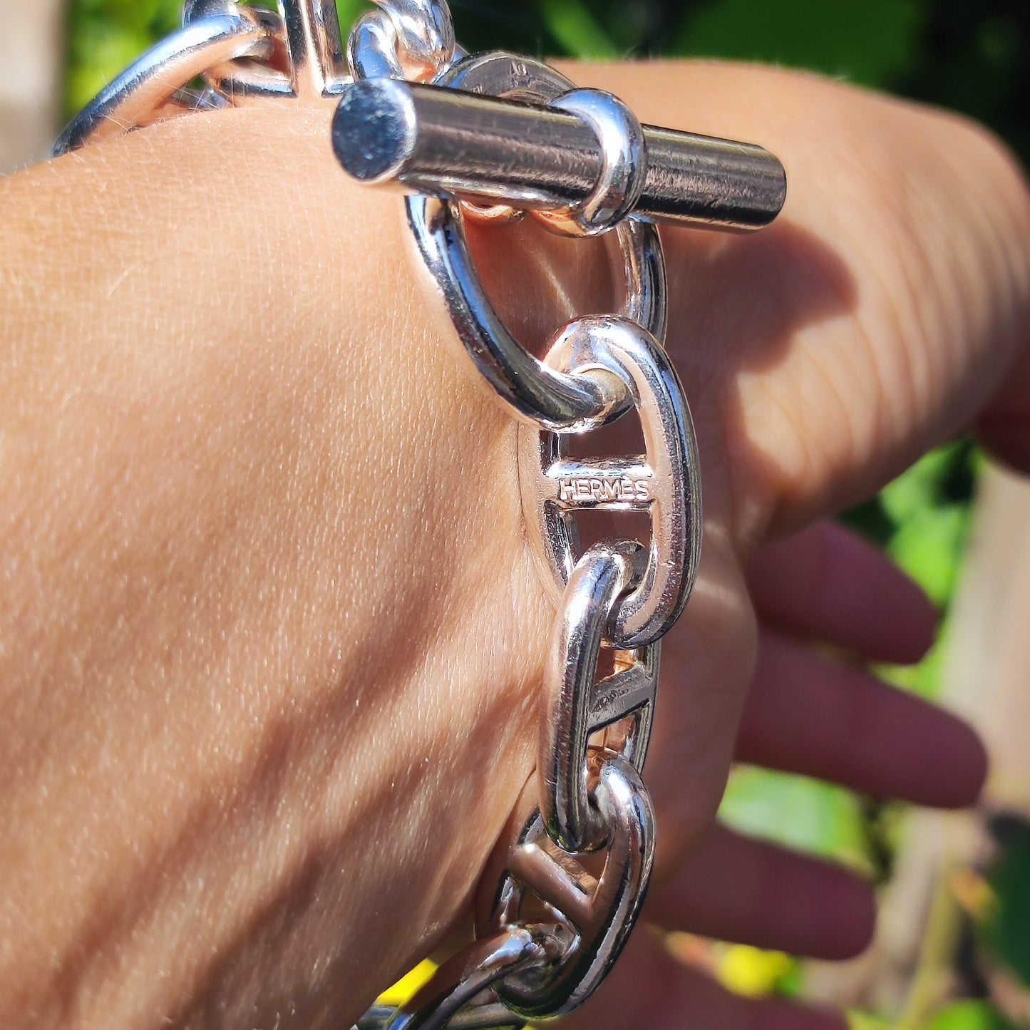 Vintage Hermès Chaîne d’Ancre Grand Modèle Sterling Silver Bracelet circa 1980