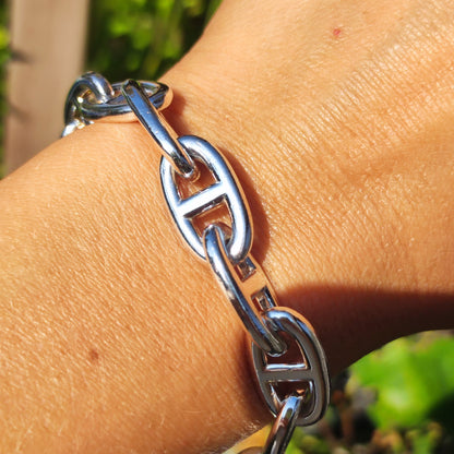 Vintage Hermès Chaîne d’Ancre Grand Modèle Sterling Silver Bracelet circa 1980