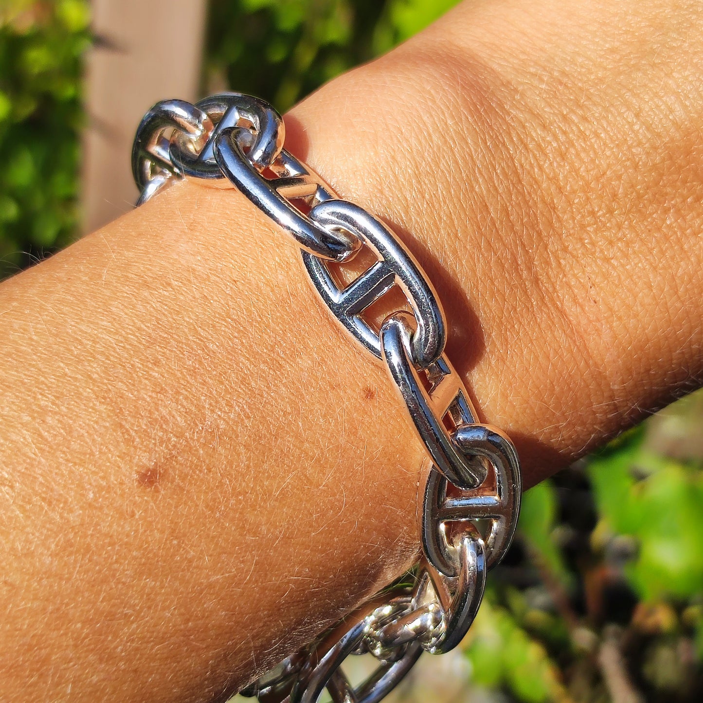 Vintage Hermès Chaîne d’Ancre Grand Modèle Sterling Silver Bracelet circa 1980