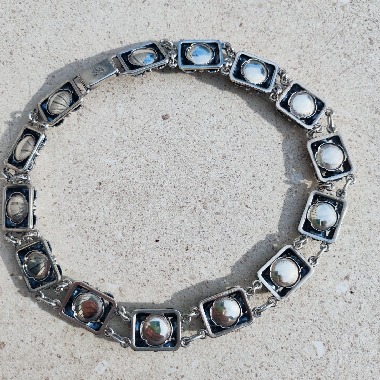 Vintage Silver Flower Necklace by Niels Erik From 1945-1955