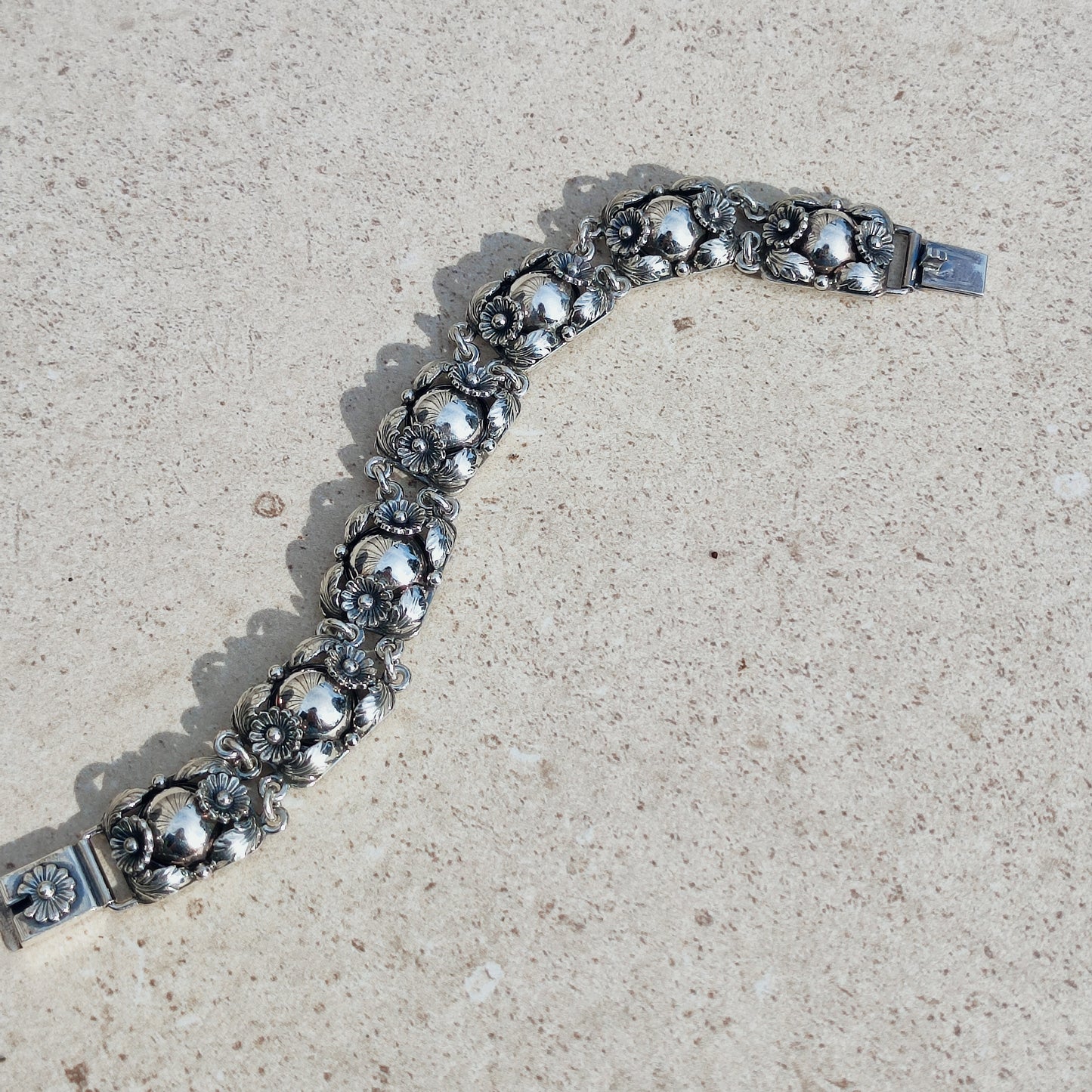 Volledige Deense sterling zilveren schakelarmband van N.E. From
