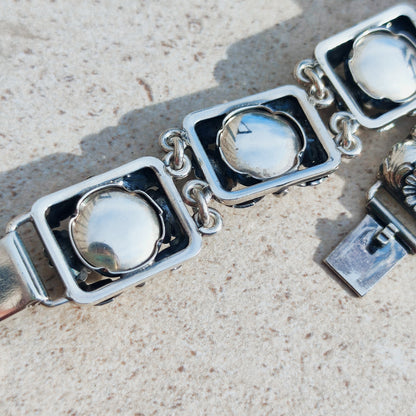 Vintage Silver Flower Bracelet by Niels Erik From 1945-1955