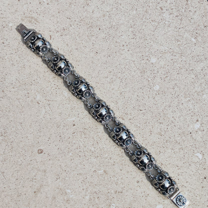 Vintage Silver Flower Bracelet by Niels Erik From 1945-1955