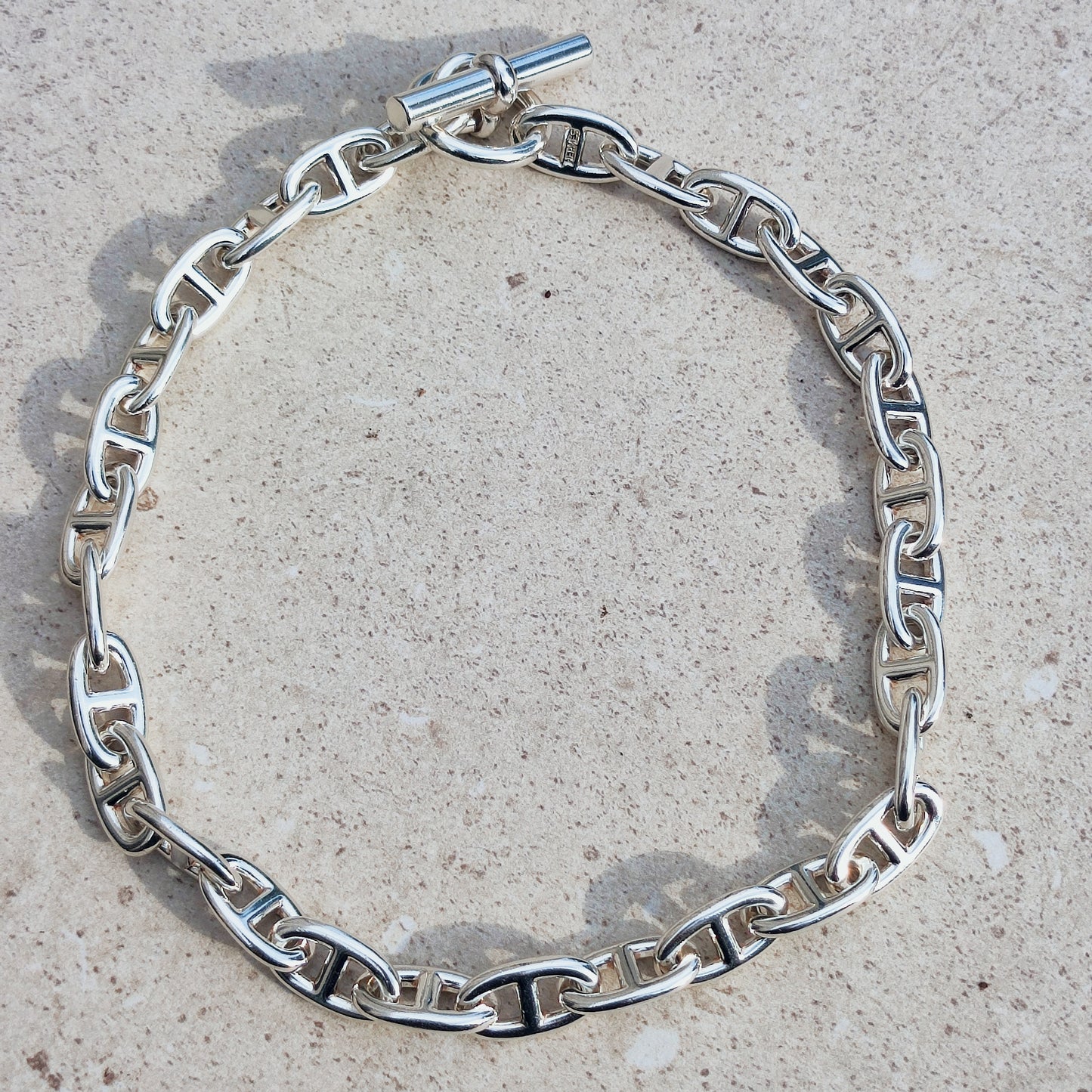 Vintage Hermès Chaîne d’Ancre Grand Modèle Sterling Silver Collier circa 1980