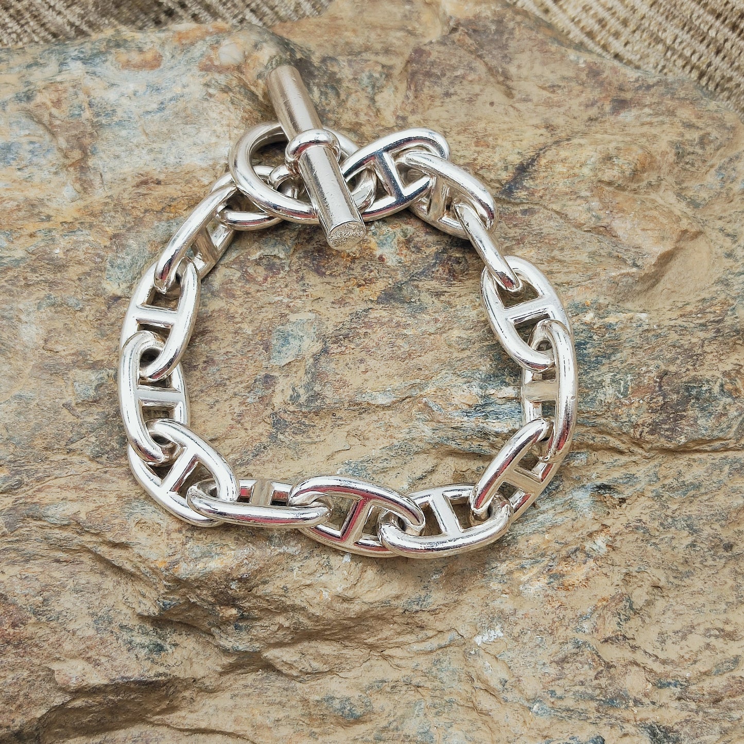 Vintage Hermès Chaîne d’Ancre Grand Modèle Sterling Silver Bracelet circa 1980