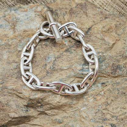 Vintage Hermès Chaîne d’Ancre Grand Modèle Sterling Silver Bracelet circa 1980