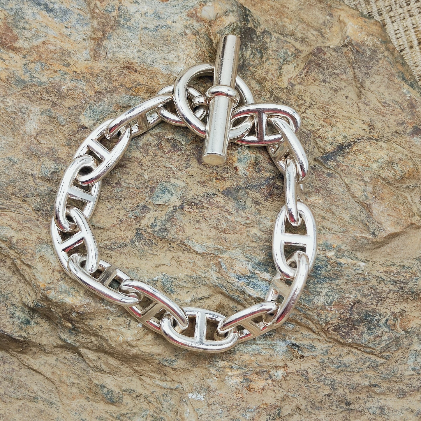 Vintage Hermès Chaîne d’Ancre Grand Modèle Sterling Silver Bracelet circa 1980