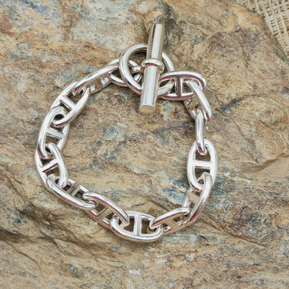 Vintage Hermès Chaîne d’Ancre Grand Modèle Sterling Silver Bracelet circa 1980