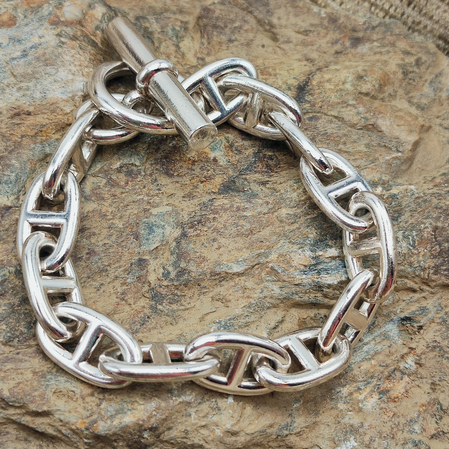 Vintage Hermès Chaîne d’Ancre Grand Modèle Sterling Silver Bracelet circa 1980