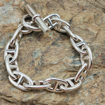 Vintage Hermès Chaîne d’Ancre Grand Modèle Sterling Silver Bracelet circa 1980