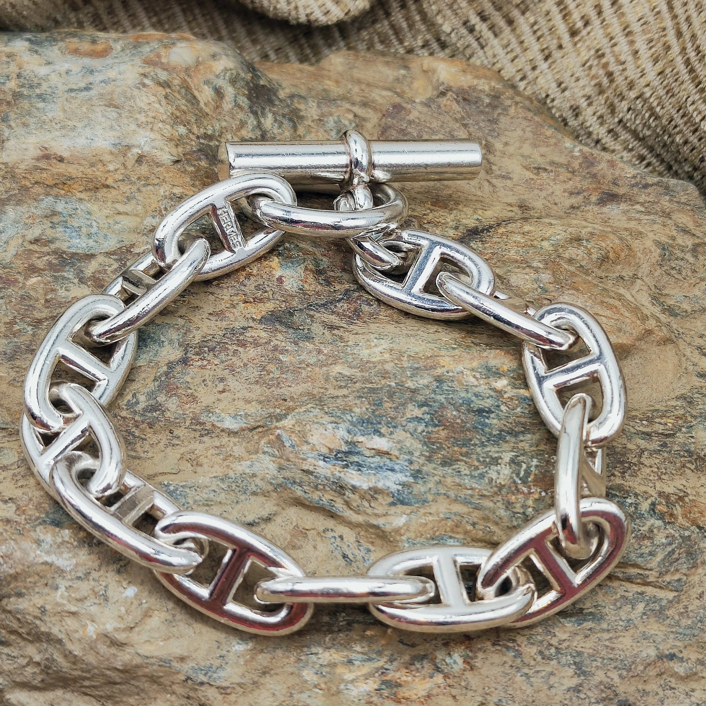 Vintage Hermès Chaîne d’Ancre Grand Modèle Sterling Silver Bracelet circa 1980