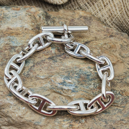 Vintage Hermès Chaîne d’Ancre Grand Modèle Sterling Silver Bracelet circa 1980