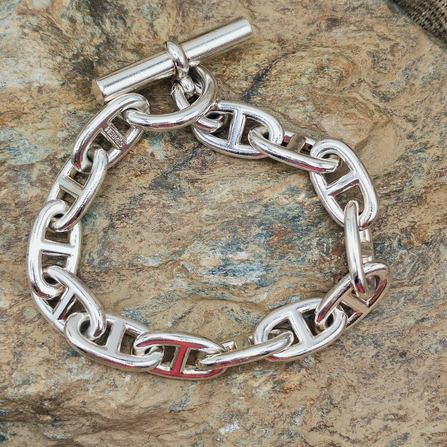 Vintage Hermès Chaîne d’Ancre Grand Modèle Sterling Silver Bracelet circa 1980