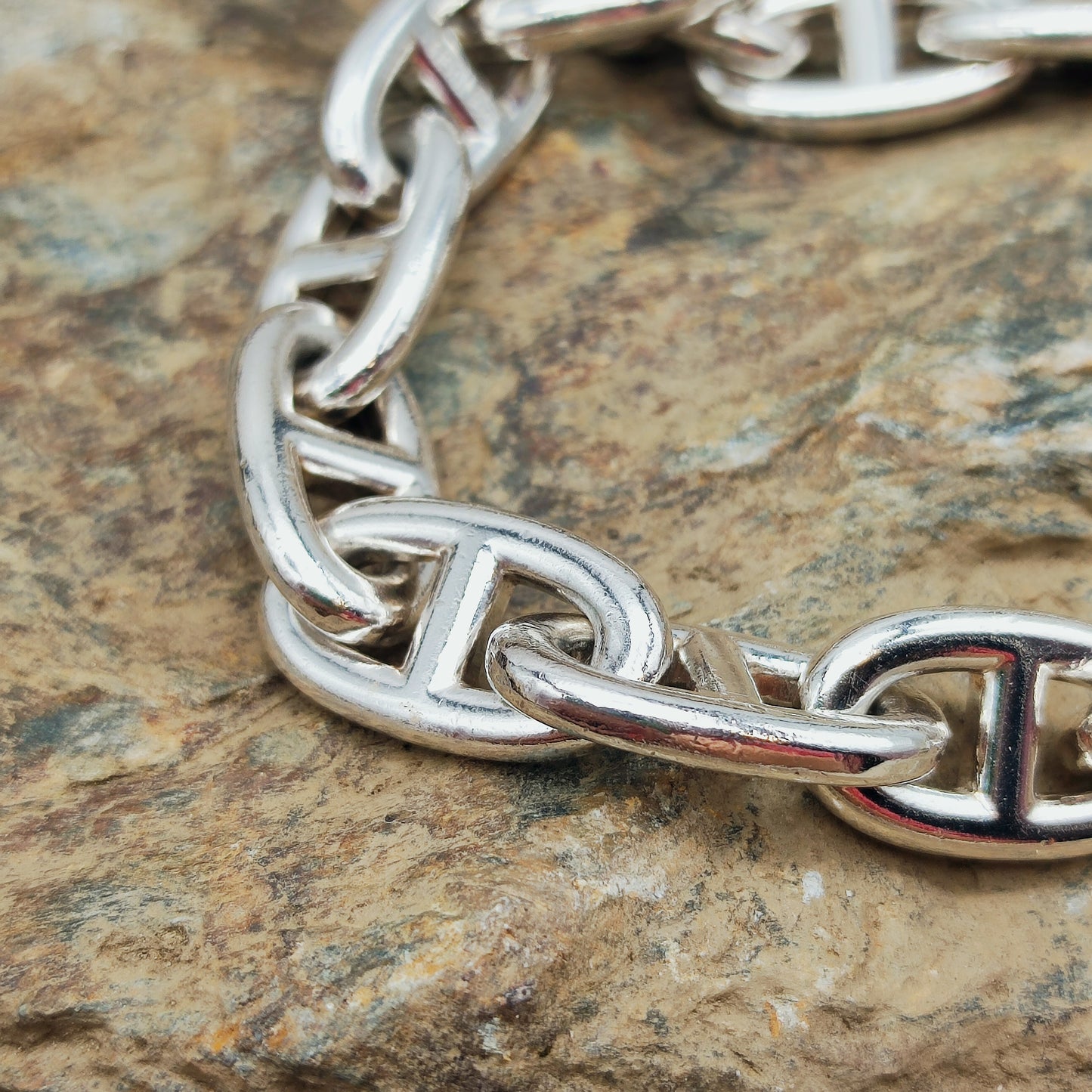 Vintage Hermès Chaîne d’Ancre Grand Modèle Sterling Silver Bracelet circa 1980