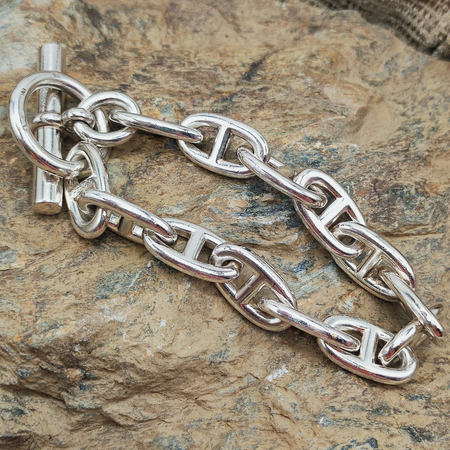 Vintage Hermès Chaîne d’Ancre Grand Modèle Sterling Silver Bracelet circa 1980