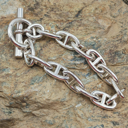 Vintage Hermès Chaîne d’Ancre Grand Modèle Sterling Silver Bracelet circa 1980