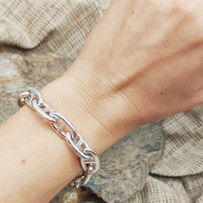 Vintage Hermès Chaîne d’Ancre Grand Modèle Sterling Silver Bracelet circa 1980