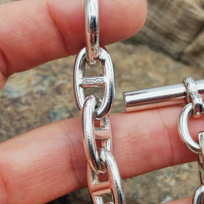 Vintage Hermès Chaîne d’Ancre Grand Modèle Sterling Silver Bracelet circa 1980