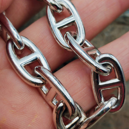 Vintage Hermès Chaîne d’Ancre Grand Modèle Sterling Silver Bracelet circa 1980