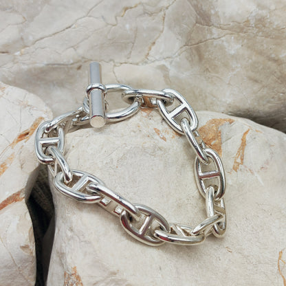 Vintage Hermès Chaîne d’Ancre Grand Modèle Sterling Silver Bracelet circa 1980