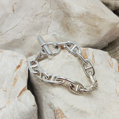 Vintage Hermès Chaîne d’Ancre Grand Modèle Sterling Silver Bracelet circa 1980