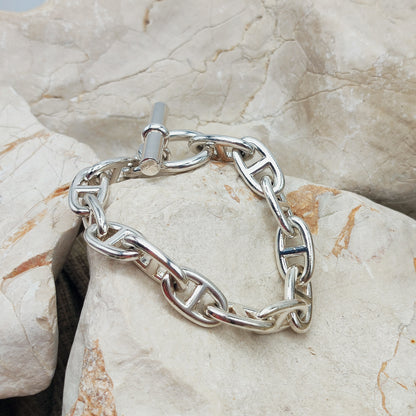 Vintage Hermès Chaîne d’Ancre Grand Modèle Sterling Silver Bracelet circa 1980