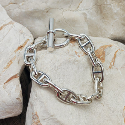Vintage Hermès Chaîne d’Ancre Grand Modèle Sterling Silver Bracelet circa 1980