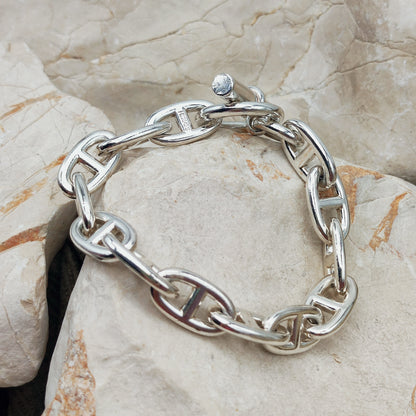Vintage Hermès Chaîne d’Ancre Grand Modèle Sterling Silver Bracelet circa 1980