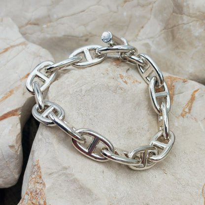 Vintage Hermès Chaîne d’Ancre Grand Modèle Sterling Silver Bracelet circa 1980