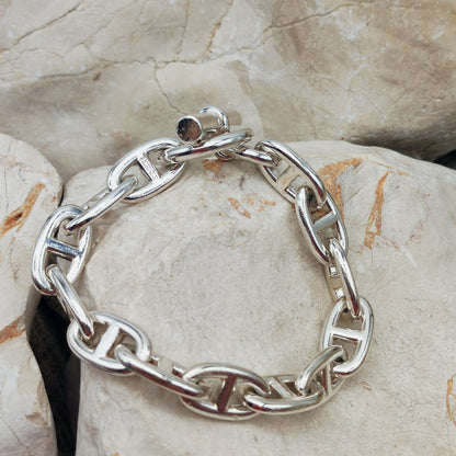 Vintage Hermès Chaîne d’Ancre Grand Modèle Sterling Silver Bracelet circa 1980