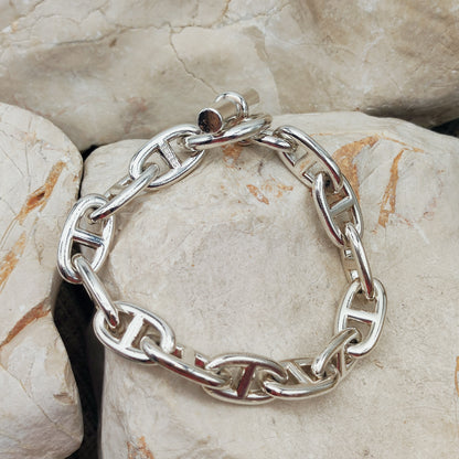 Vintage Hermès Chaîne d’Ancre Grand Modèle Sterling Silver Bracelet circa 1980