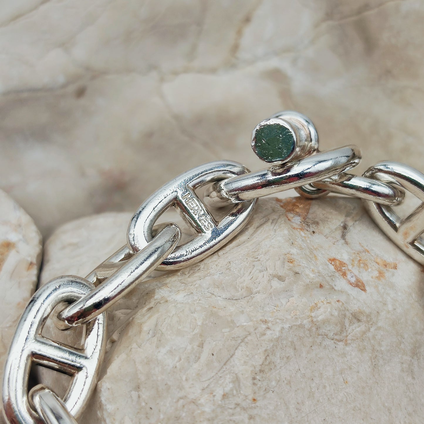 Vintage Hermès Chaîne d’Ancre Grand Modèle Sterling Silver Bracelet circa 1980