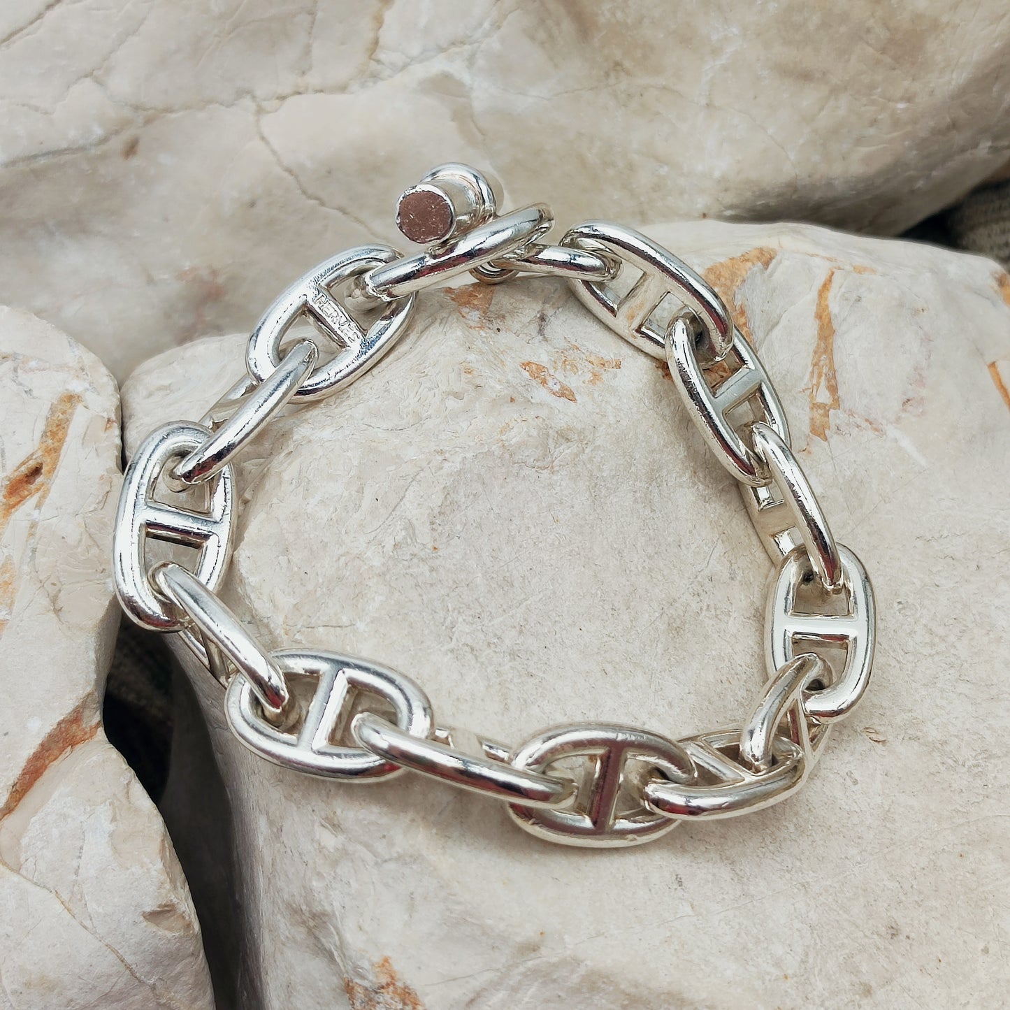 Vintage Hermès Chaîne d’Ancre Grand Modèle Sterling Silver Bracelet circa 1980
