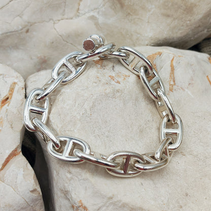 Vintage Hermès Chaîne d’Ancre Grand Modèle Sterling Silver Bracelet circa 1980