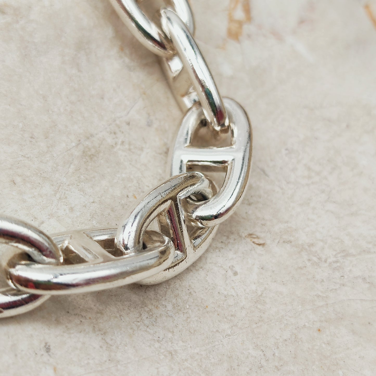 Vintage Hermès Chaîne d’Ancre Grand Modèle Sterling Silver Bracelet circa 1980
