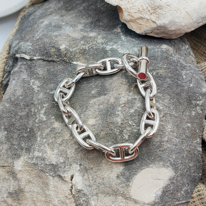 Vintage Hermès Chaîne d’Ancre Grand Modèle Sterling Silver Bracelet circa 1980