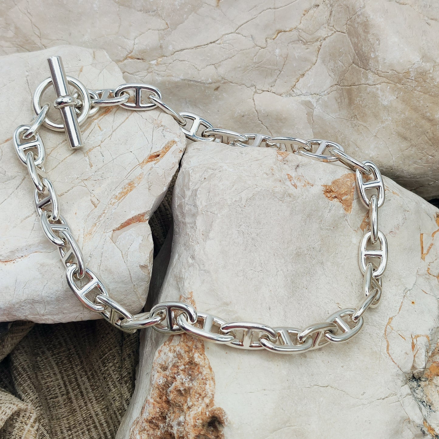 Vintage Hermès Chaîne d’Ancre Grand Modèle Sterling Silver Collier circa 1980