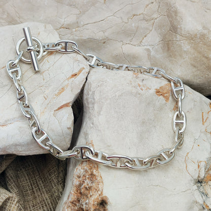 Vintage Hermès Chaîne d’Ancre Grand Modèle Sterling Silver Collier circa 1980