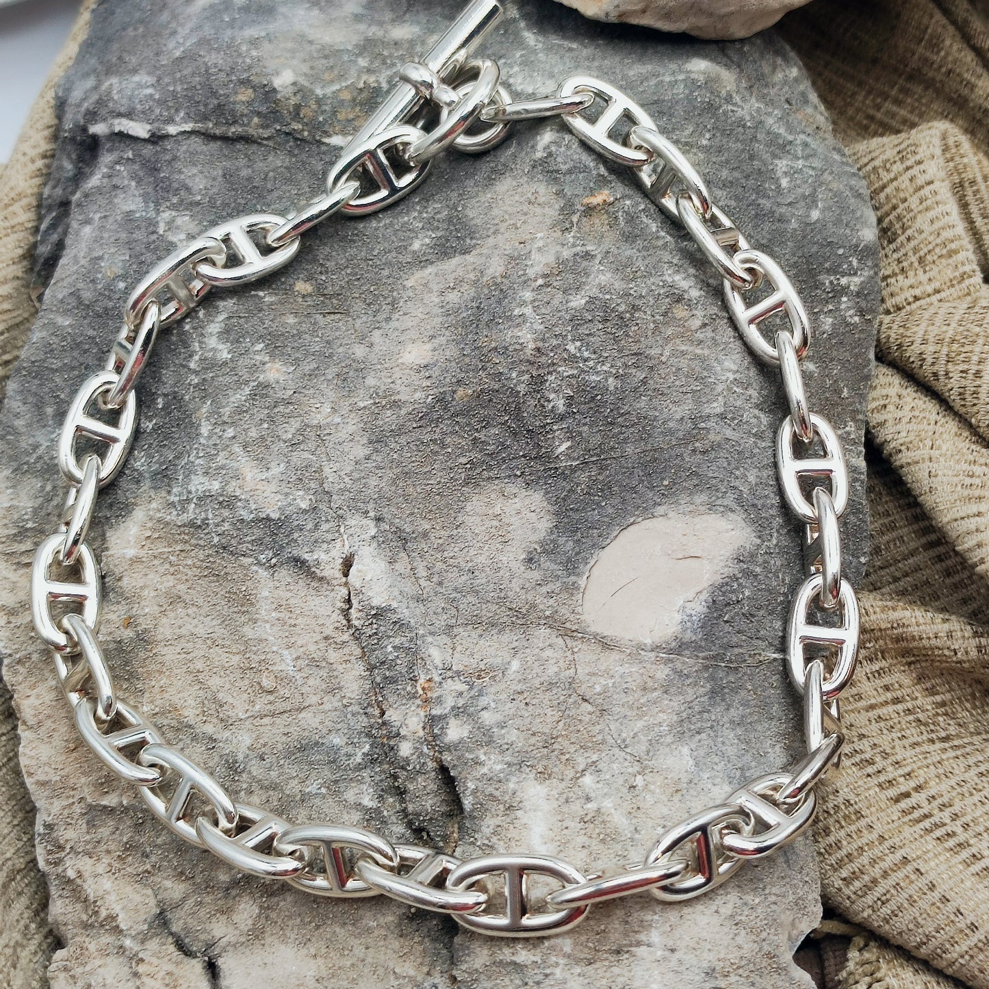 Vintage Hermès Chaîne d’Ancre Grand Modèle Sterling Silver Collier circa 1980