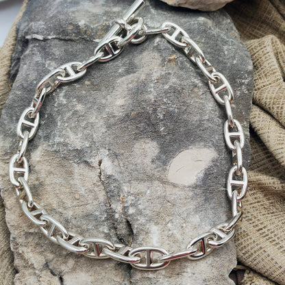 Vintage Hermès Chaîne d’Ancre Grand Modèle Sterling Silver Collier circa 1980
