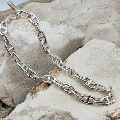 Vintage Hermès Chaîne d’Ancre Grand Modèle Sterling Silver Collier circa 1980