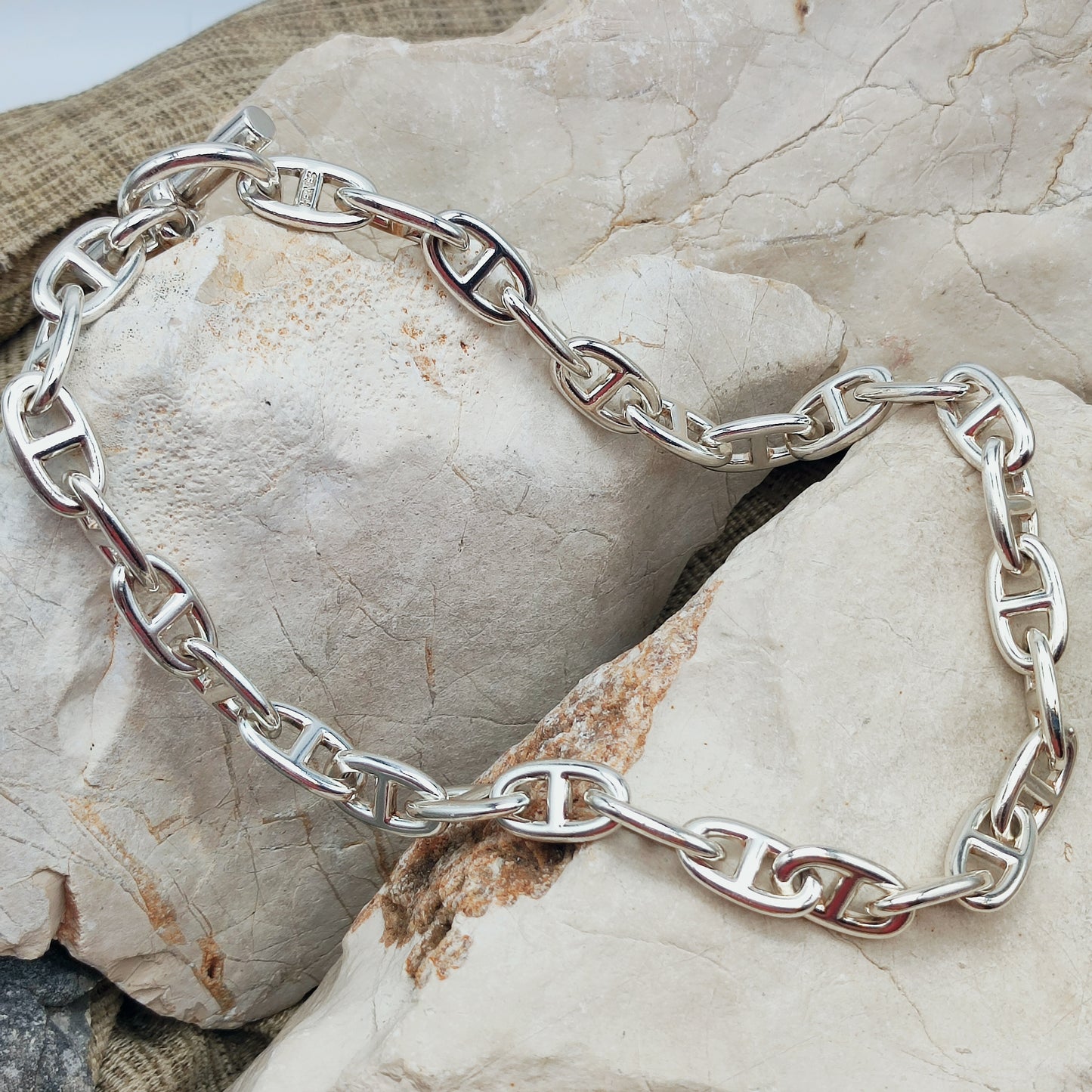 Vintage Hermès Chaîne d’Ancre Grand Modèle Sterling Silver Collier circa 1980