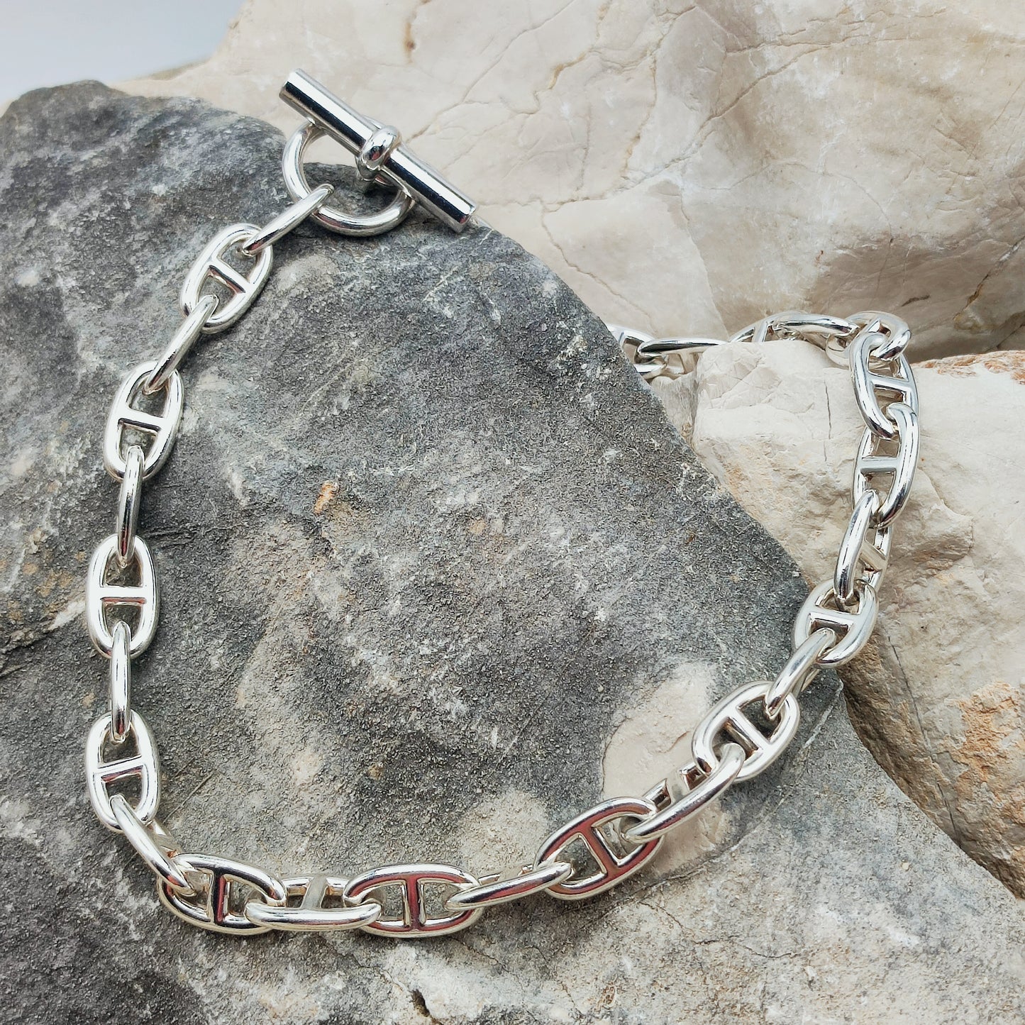 Vintage Hermès Chaîne d’Ancre Grand Modèle Sterling Silver Collier circa 1980